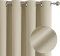 Blackout Tan Solid Curtains 90 in 2 Panels - Full Room Darkening
