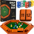 Shut The Box Game Wooden Board 16-in - Family Game Night Favorite