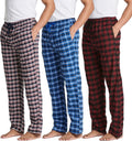 Men's Soft Cotton Flannel Pajama Pants 3-Pack for Cozy Lounging