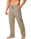 Pudolla Men's Cotton Yoga Sweatpants for Men - Soft Open Bottom Lounge