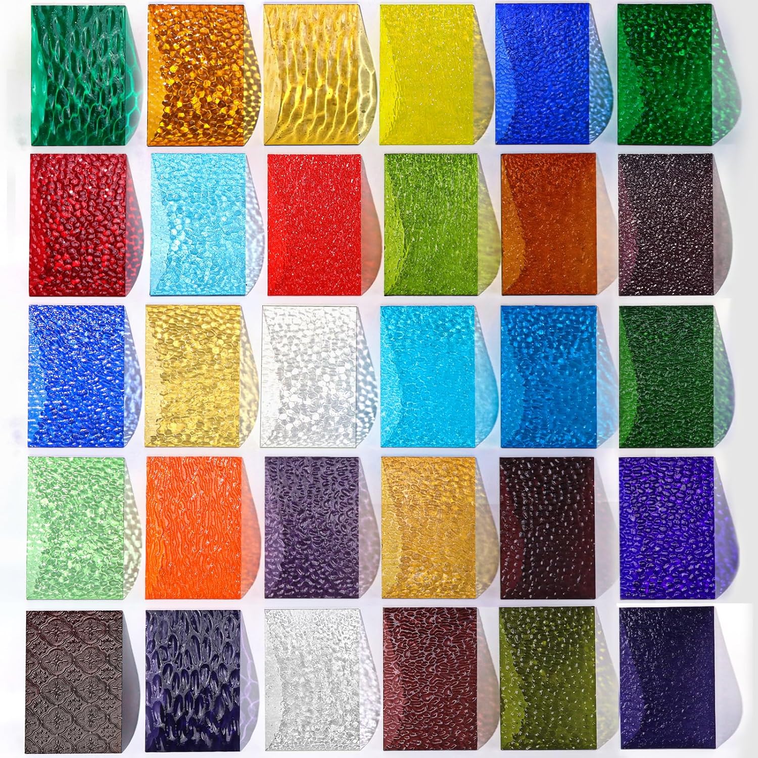 Vibrant 30 Sheets Transparent Stained Glass for Crafts & Decor