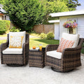MEISSALIVVE 3 Pieces Patio Furniture Set with Swivel Chair