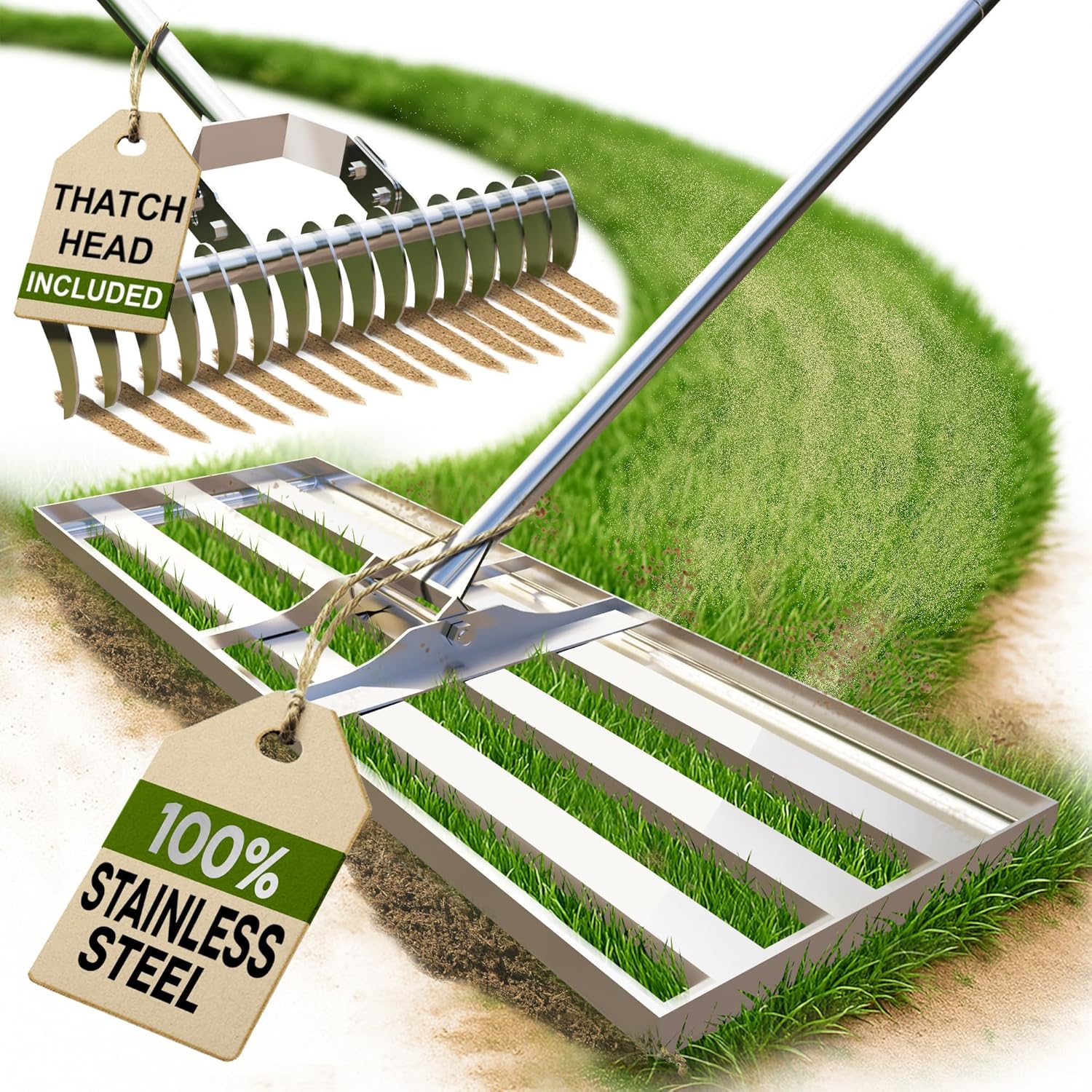 Oris Garden Lawn Leveling Rake 30 inch - Heavy Duty Tool