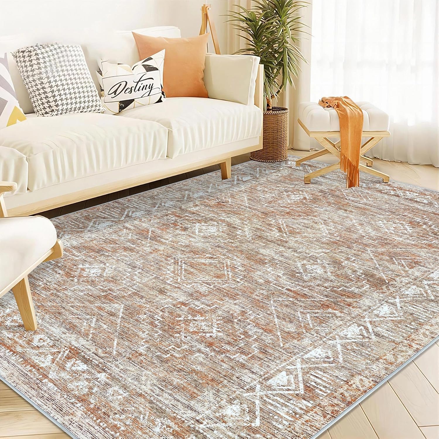 Moroccan Large Area Rug 6x9 - Soft Machine Washable Design