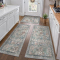 Kitchen Mats for Floor Set of 3 - Non-Slip Washable Chenille Runner