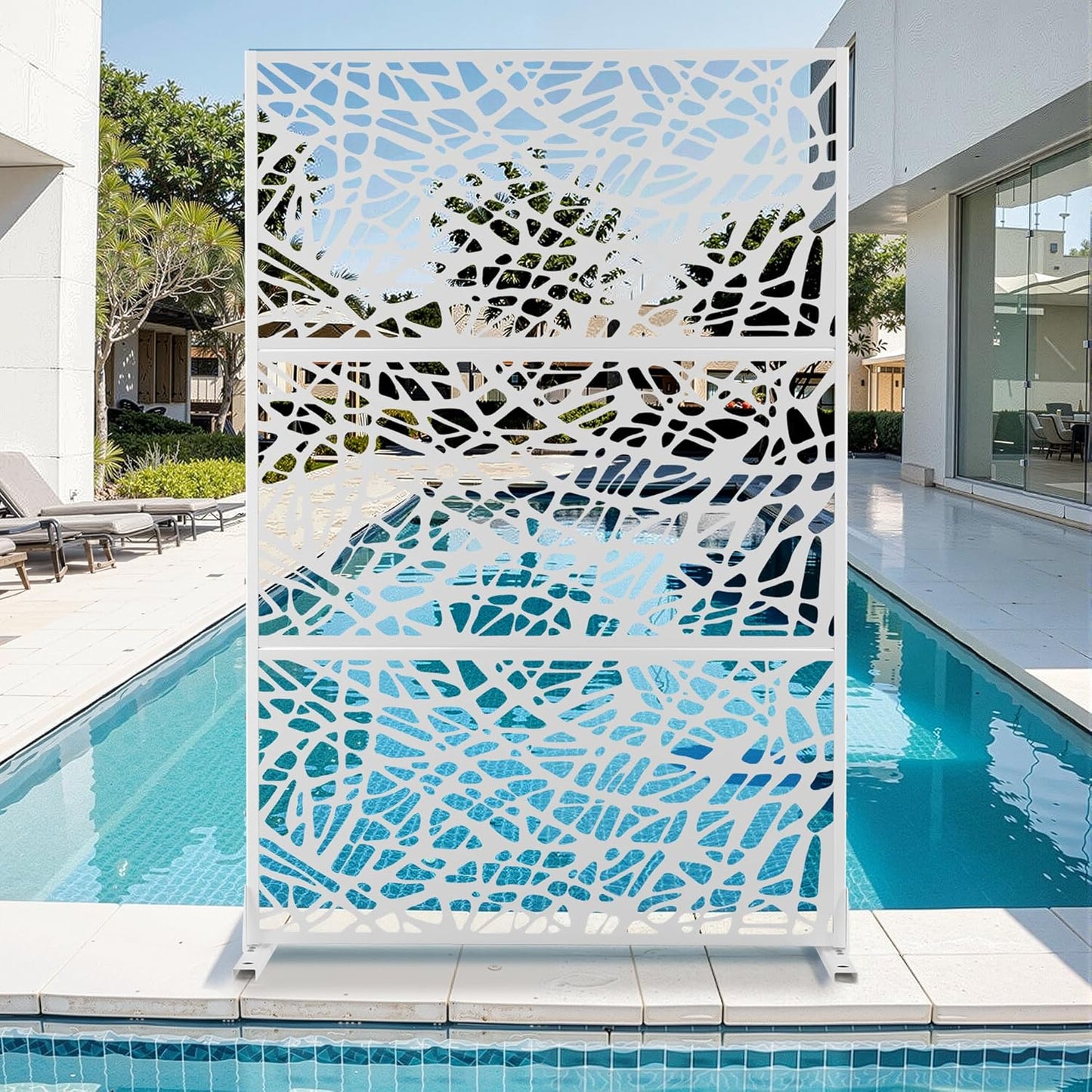 Metal Privacy Screen for Outdoor & Indoor Use, 72in H x 47in W