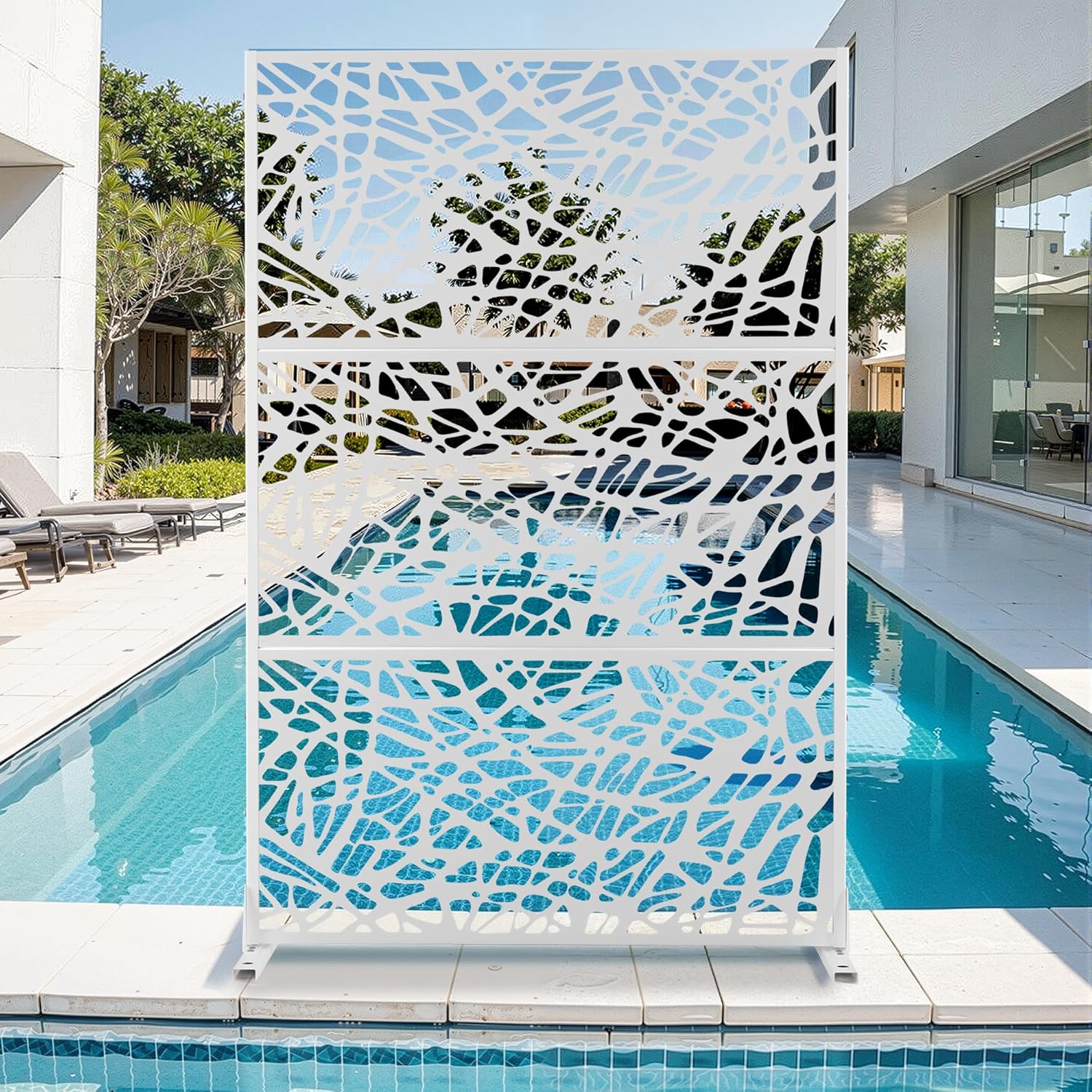 Metal Privacy Screen for Outdoor & Indoor Use, 72in H x 47in W