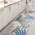 Tropics Palm Leaves Indoor Outdoor Runner Rug 2x8 - Easy-Clean Durable