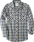 Dubinik Pearl Snap Shirts for Men Long Sleeve Western Plaid Shirt has