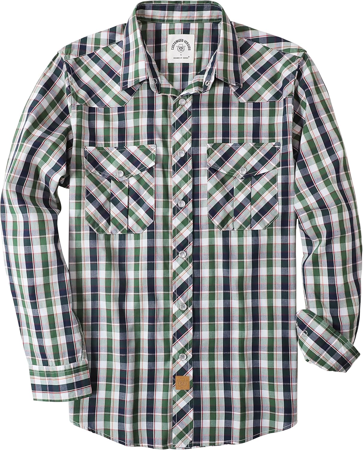Dubinik Pearl Snap Shirts for Men: Vintage Casual Plaid Style