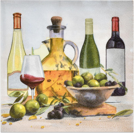 Disposable Wine & Olive Cocktail Napkins by Gift Boutique