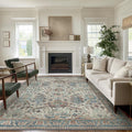 Area Rugs 8x10 Washable Boho Rug for Living Room - Thin Low Pile