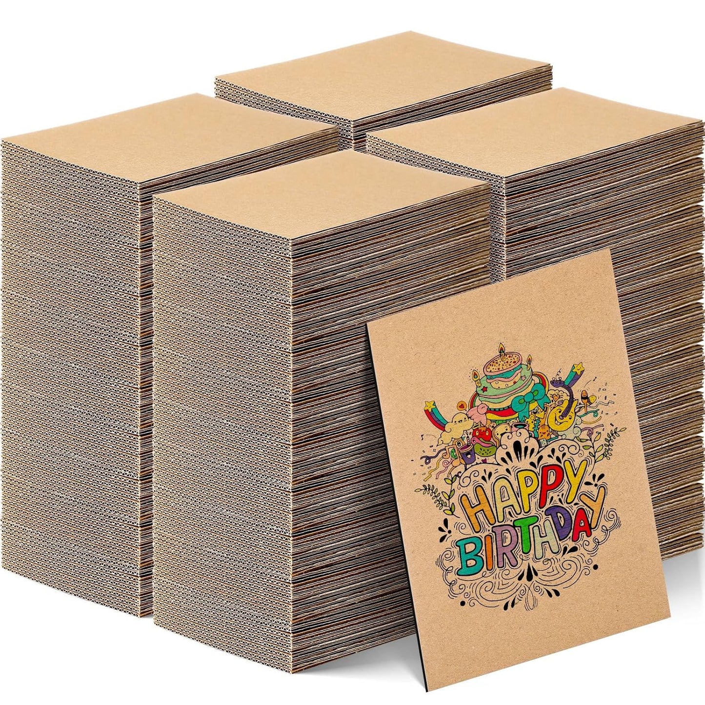 400 Pcs 5 x 7 Inch Corrugated Cardboard Sheets for Crafts