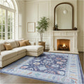 Fame Rugs Modern Oushak Rug 6x9 - Vintage Navy Blue Area Rug
