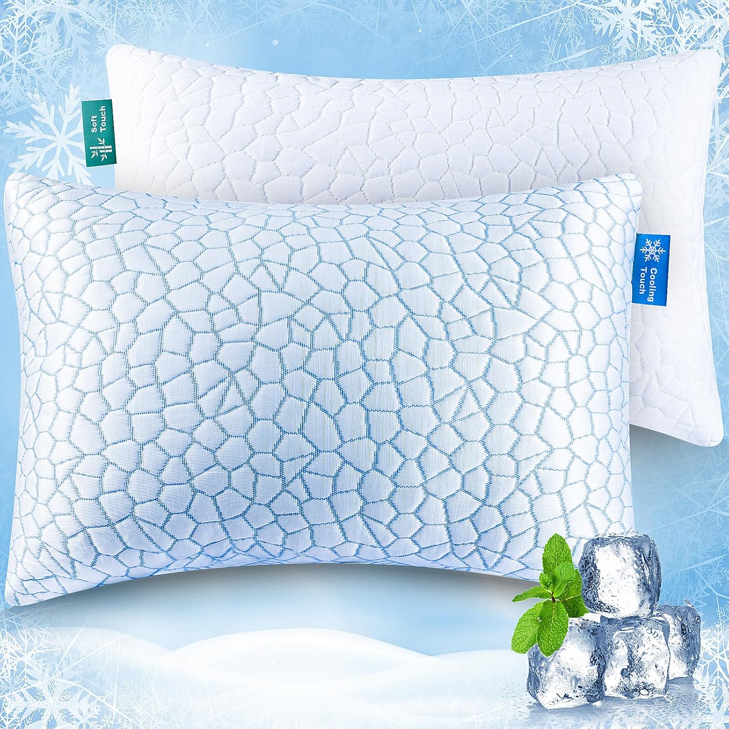 QUTOOL Cooling Memory Foam Pillows - Sleep Soundly
