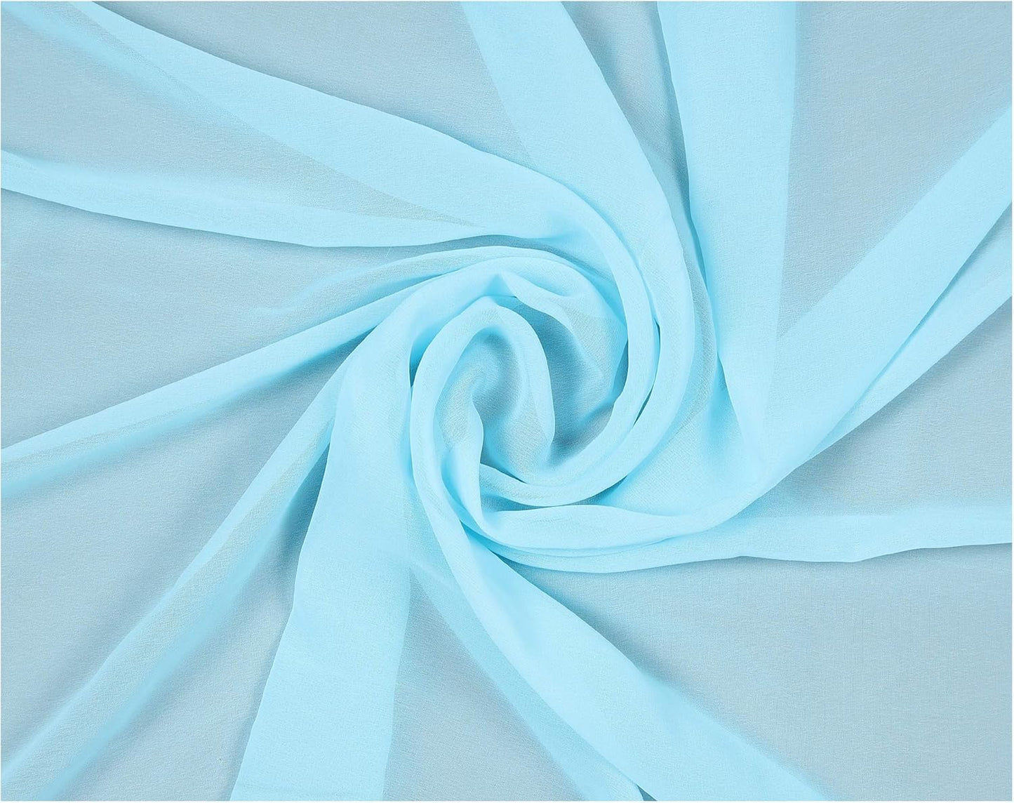 MDS Pack of 10 Yard Aqua Blue Chiffon Fabric for Crafts & Decor