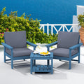 SERWALL HDPE Patio Sofa Set 3-Piece Sectional - Durable All-Weather