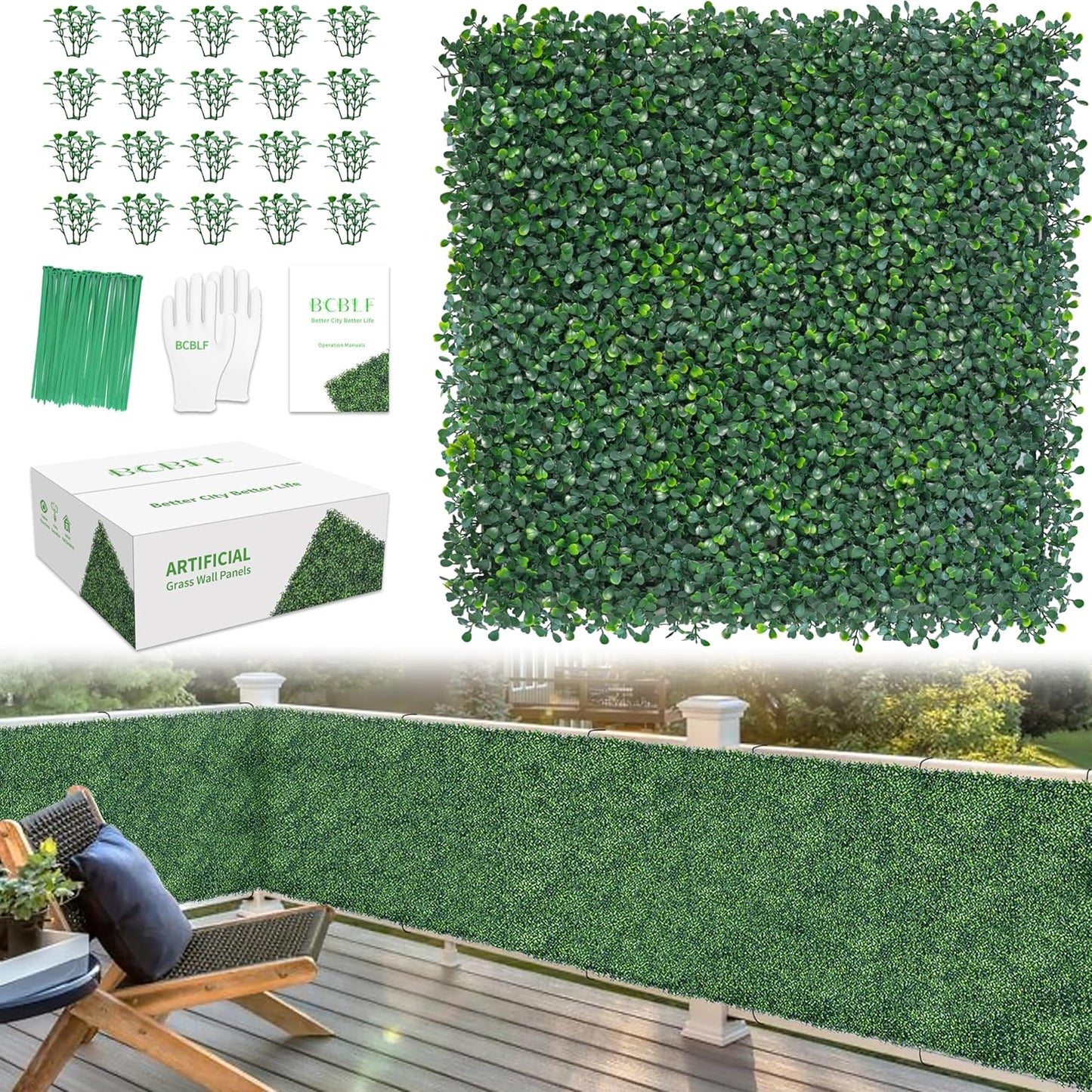 20x20Inch Grass Wall Panels for Indoor Outdoor Decor