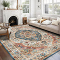 vivorug 9x12 Area Rug for Living Room - Machine Washable Vintage Beige