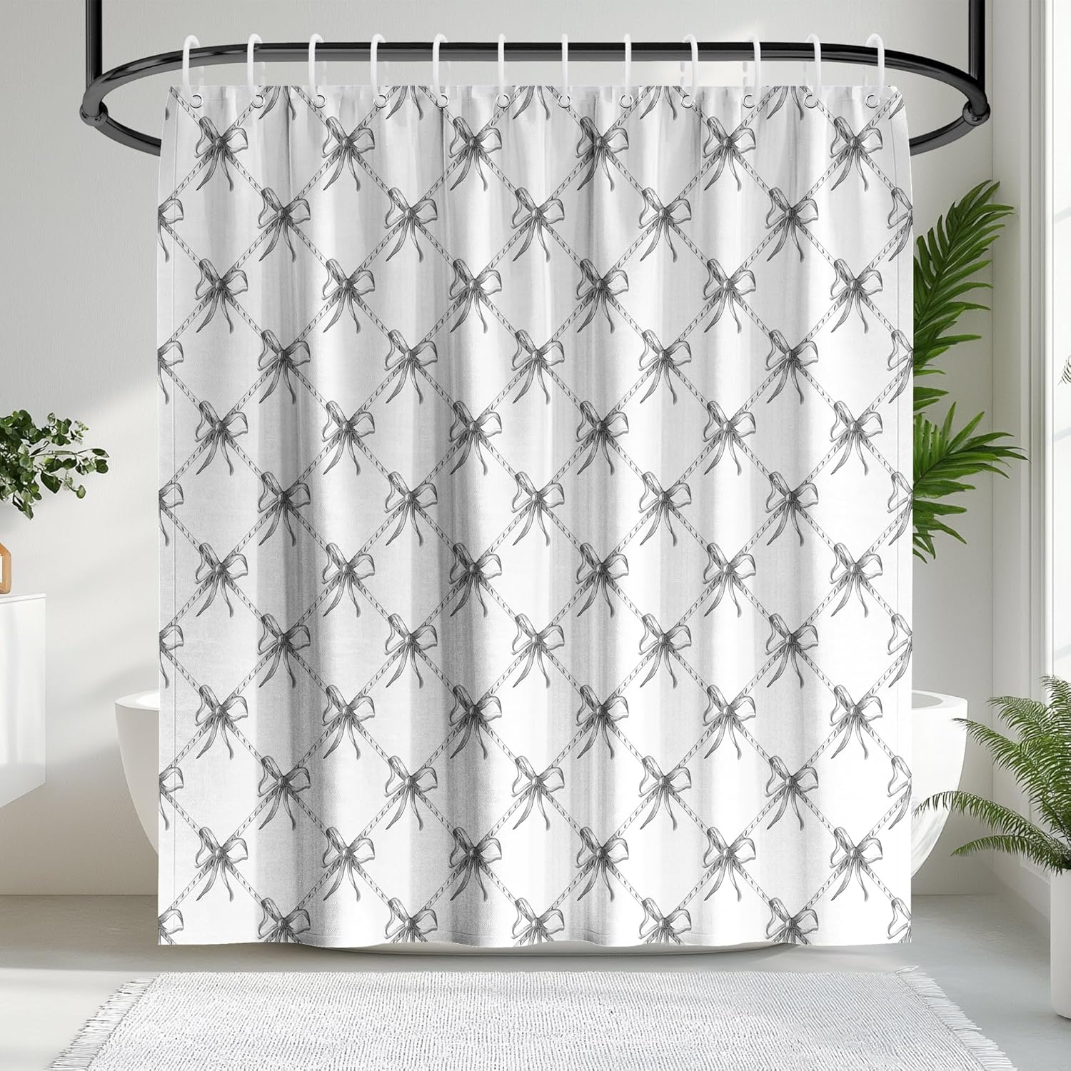 Cozy Modern Bow Shower Curtain by KAIRA