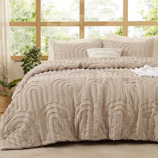 Bedsure Boho Tufted Full Comforter Set for Cozy Bedrooms