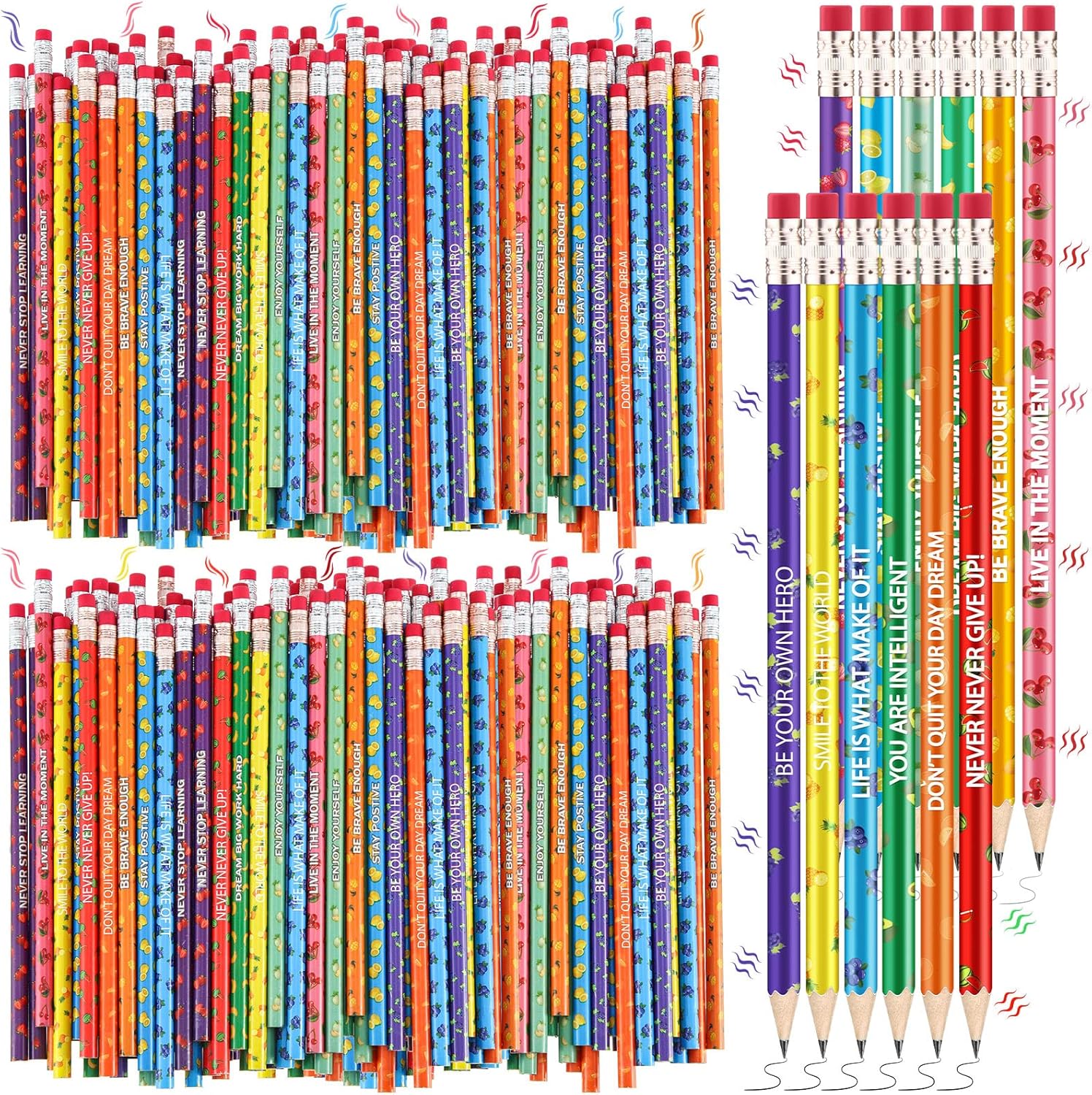 240 Pcs Scented Pencils Bulk for Kids with Fun Fruit Designs