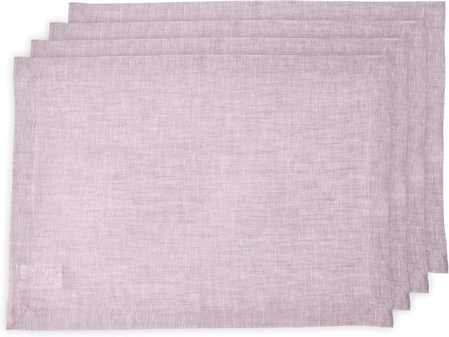 Pure Linen Chambray Lavender Placemats Set of 4 for Holidays