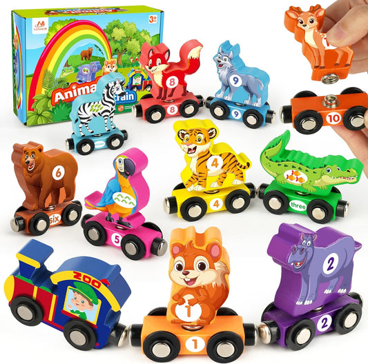 Vanmor Magnetic Animal Number Train Set