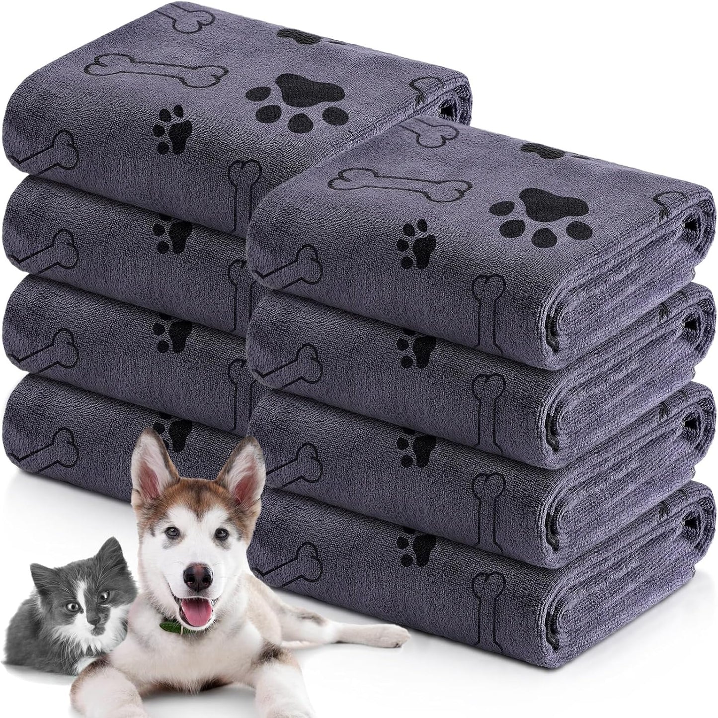 Chumia 8 Pcs Dog Towels for Quick Drying Medium Pets