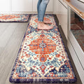 Anti Fatigue Kitchen Mat Boho Distressed Rugs Set of 2 - Cushioned