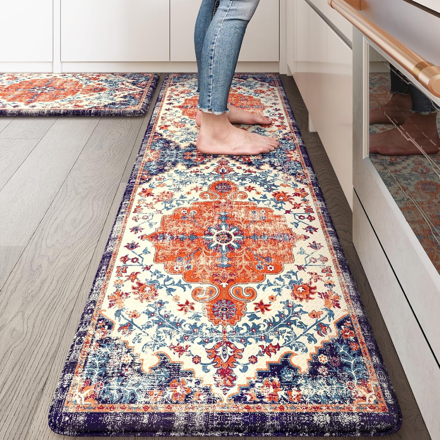 KIMODE Anti Fatigue Kitchen Mat Set for Comfort and Style