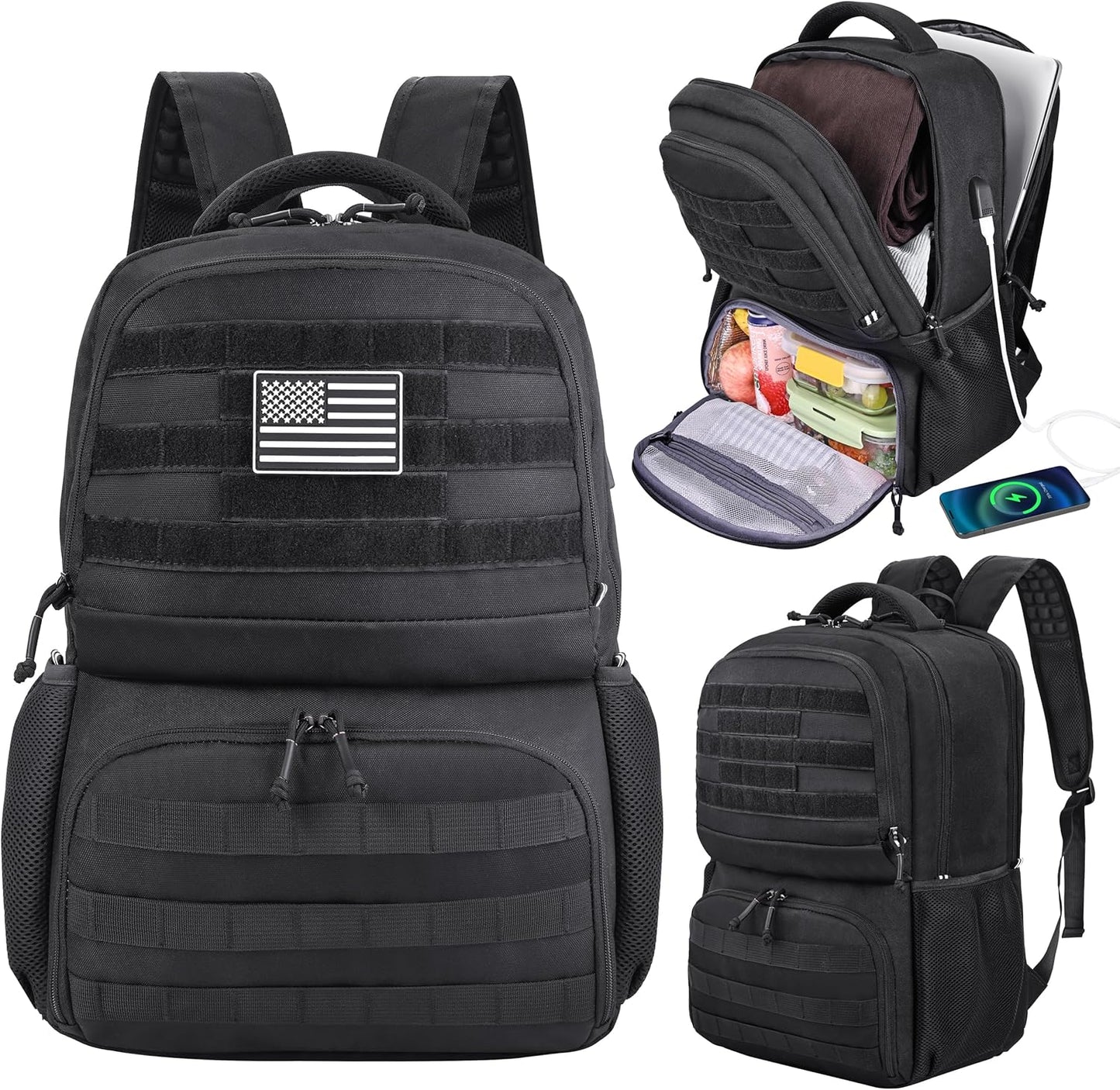 MOZETO Laptop Lunch Backpack for Men with Cooler Compartment