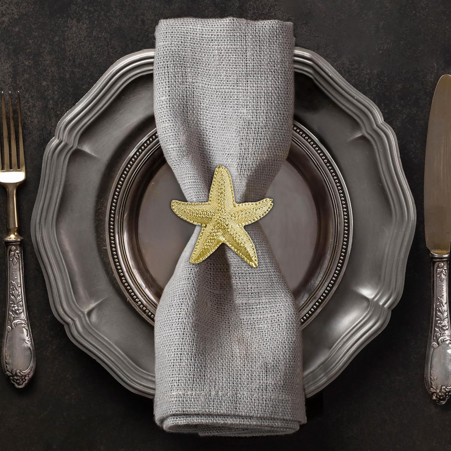 Elegant Gold Napkin Rings Set of 12 for Festive Table Decor