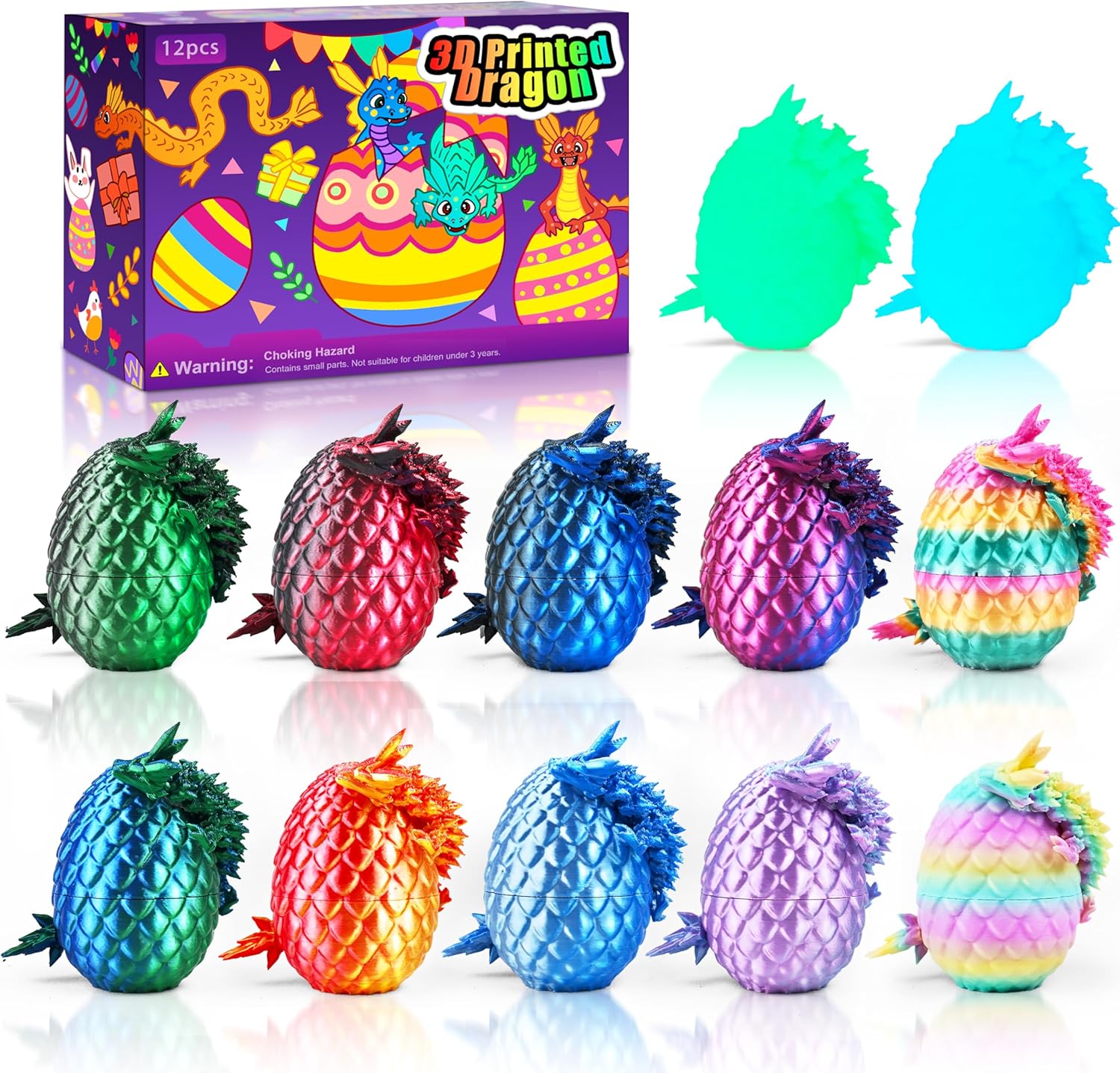 12PCS 3D Printed Dragon Eggs Set for Unique Gifts and Fun