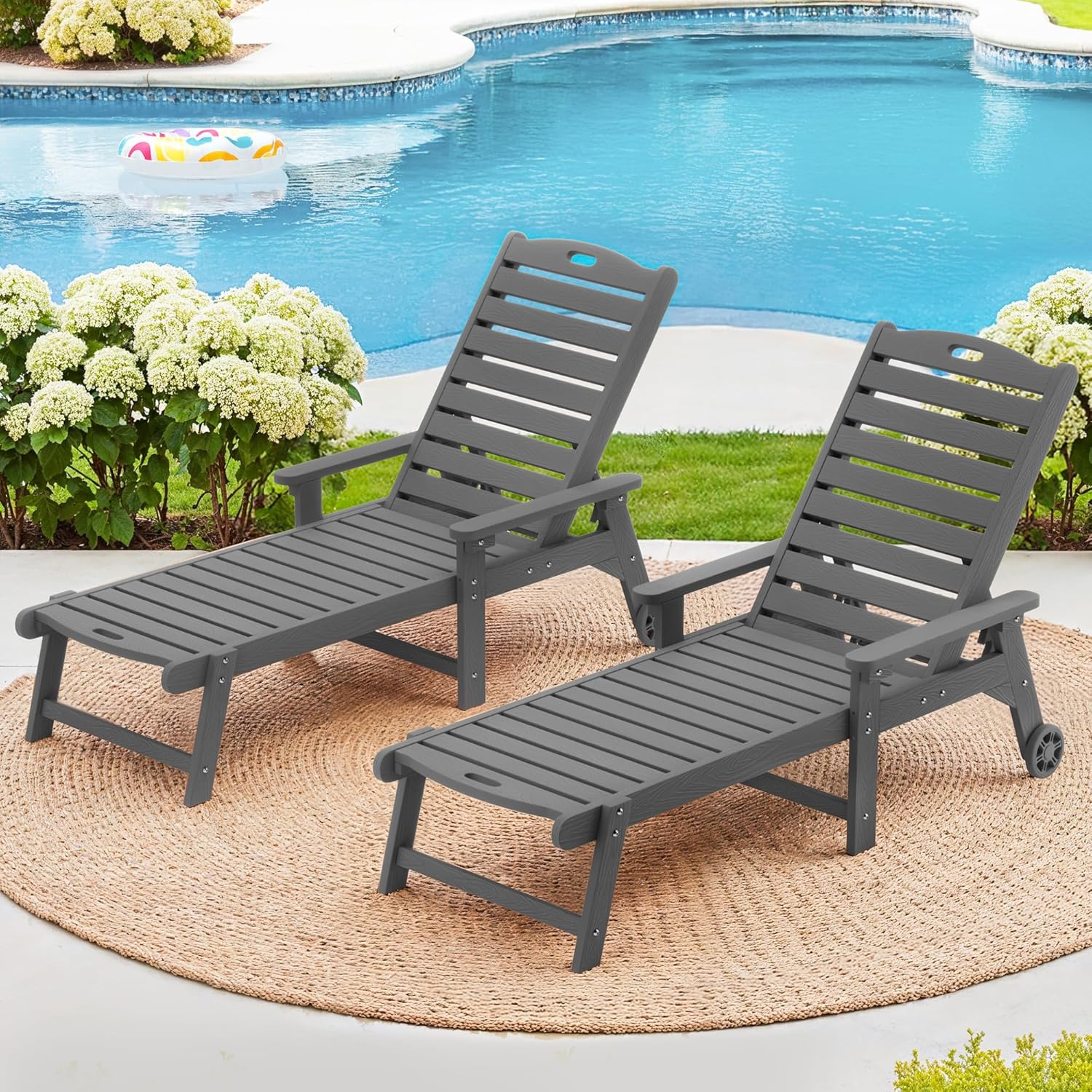 LUE BONA Outdoor Chaise Lounge Chairs Set of 2 for Comfort