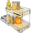 Pull Out Spice Rack Organizer 2-Tier - Slim Slide-Out for Cabinets