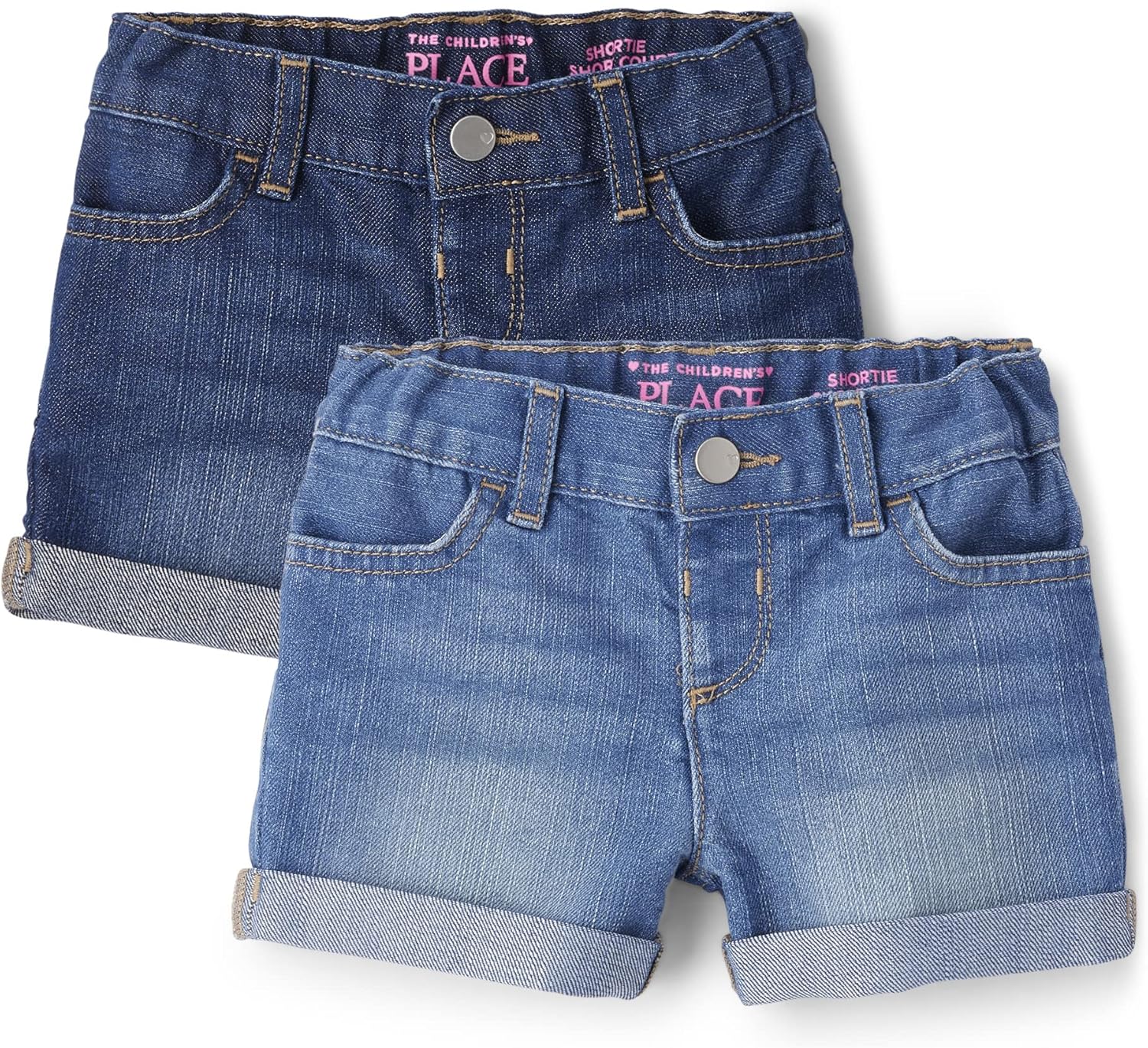 Baby Toddler Girls Denim Shortie Shorts 3 Pack for Summer Fun