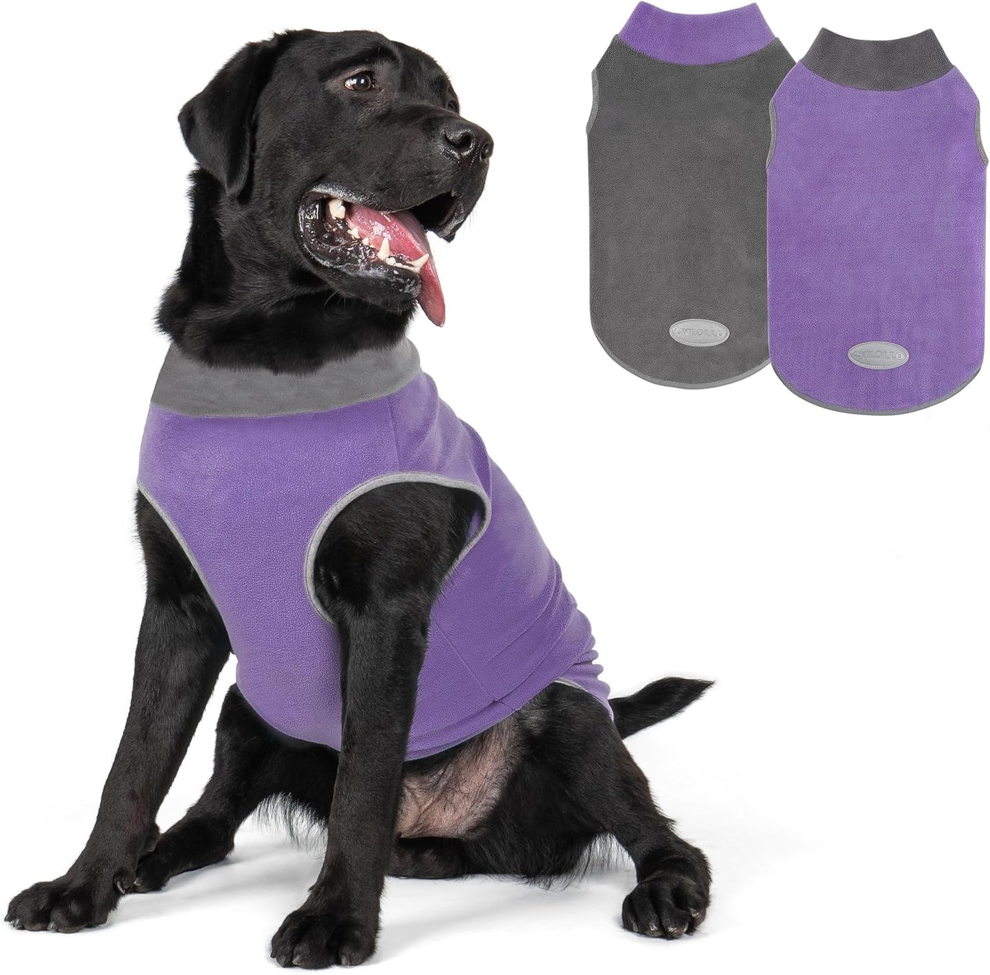 Cyeollo Fleece Dog Sweater Pullover for Medium Dogs - 2 Pack