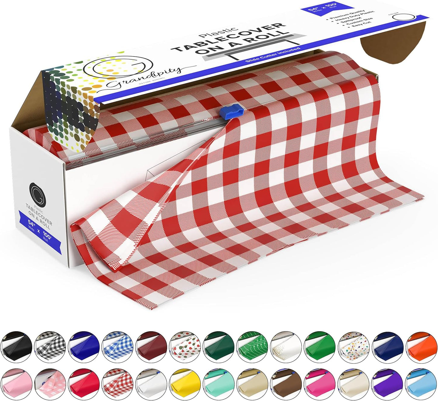 Grandipity Plastic Tablecloth Roll for Easy Party Cleanup