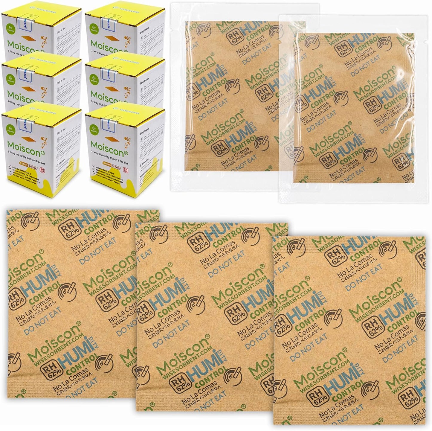 Wisesorb 90 Pack Two-Way Humidity Control Packs for Freshness