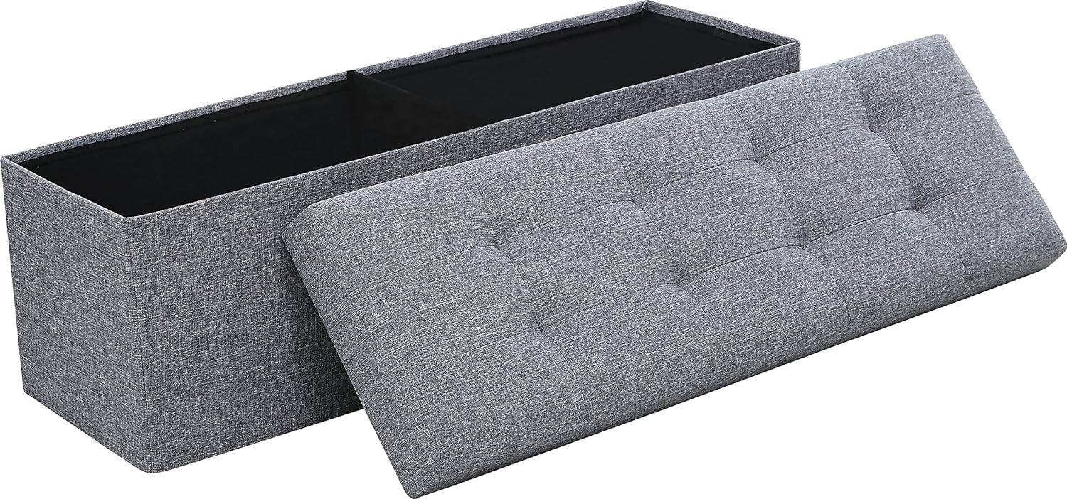Ornavo Home 45 Inch Folding Storage Ottoman for Every Room