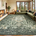 912 Area Rugs for Living Room - Green Washable Soft Boho Rug
