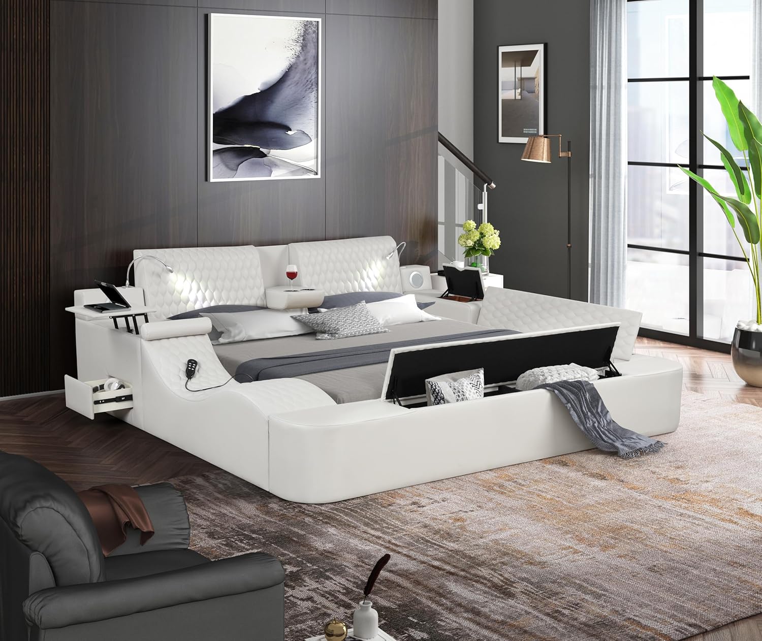 Multifunction Smart Bed - Ultimate Relaxation Hub!