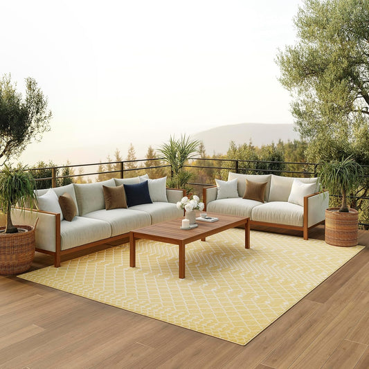 Nourison Home Positano Indoor/Outdoor Yellow Area Rug 7ft x 10ft