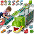 13 in 1 Dinosaur Toys Car Track Set for Kids - Foldable 2-Player Race