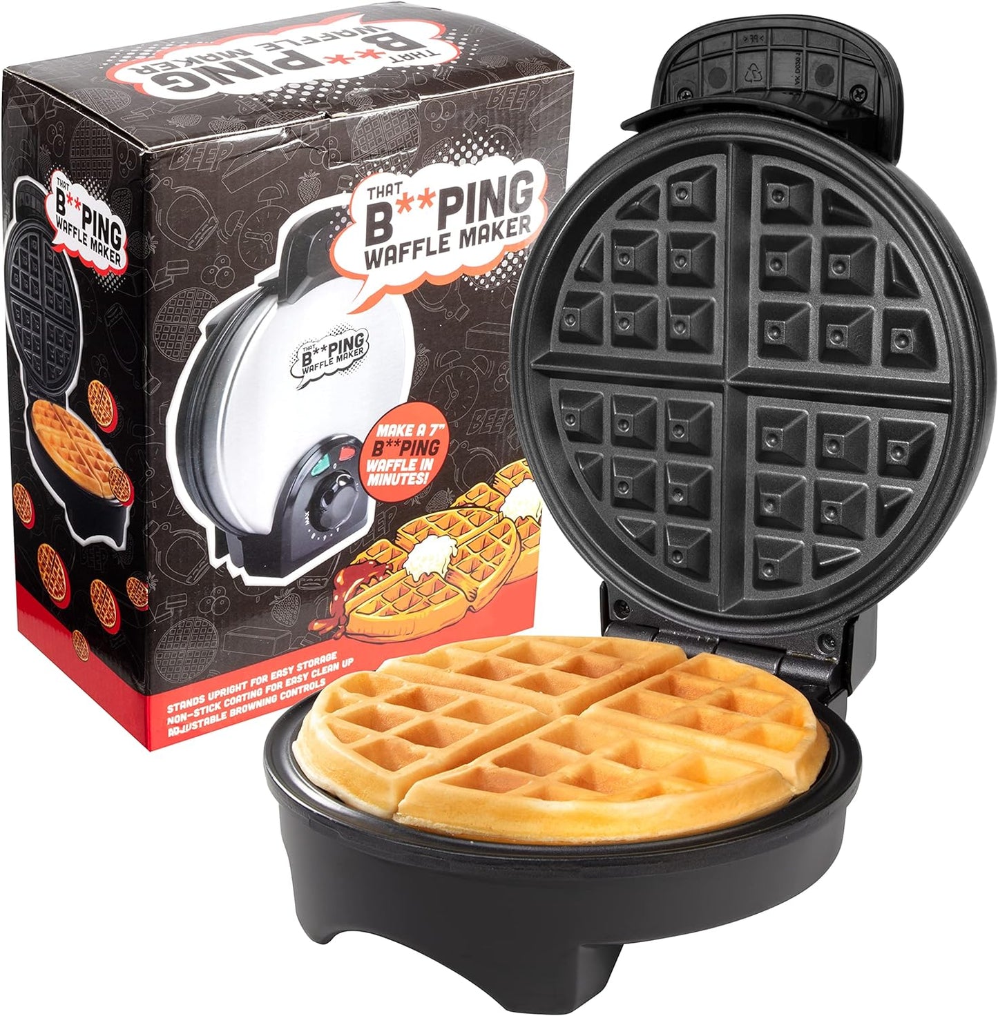 CucinaPro 7 Belgian Waffler with Adjustable Browning - Beeping Tone Alert