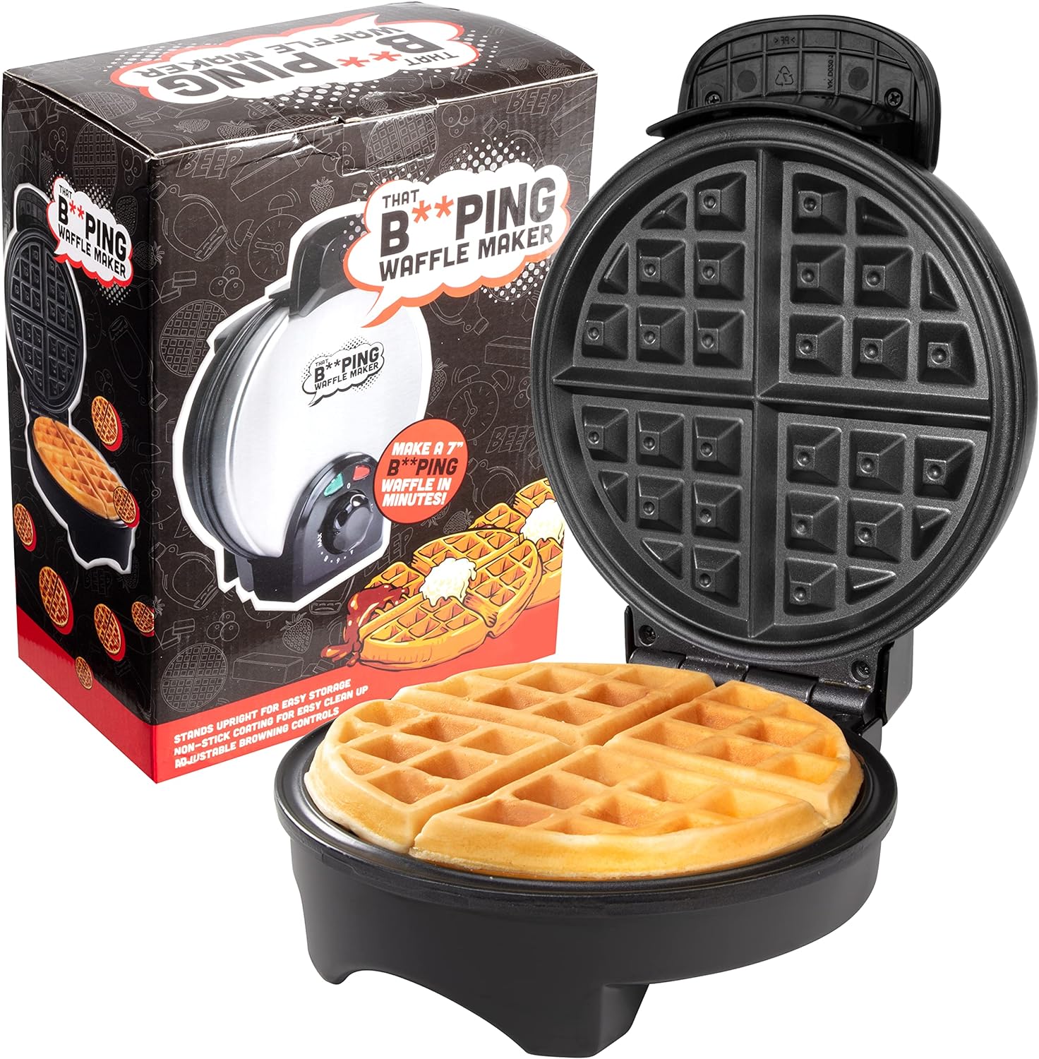 CucinaPro 7 Belgian Waffler with Adjustable Browning - Beeping Tone Alert