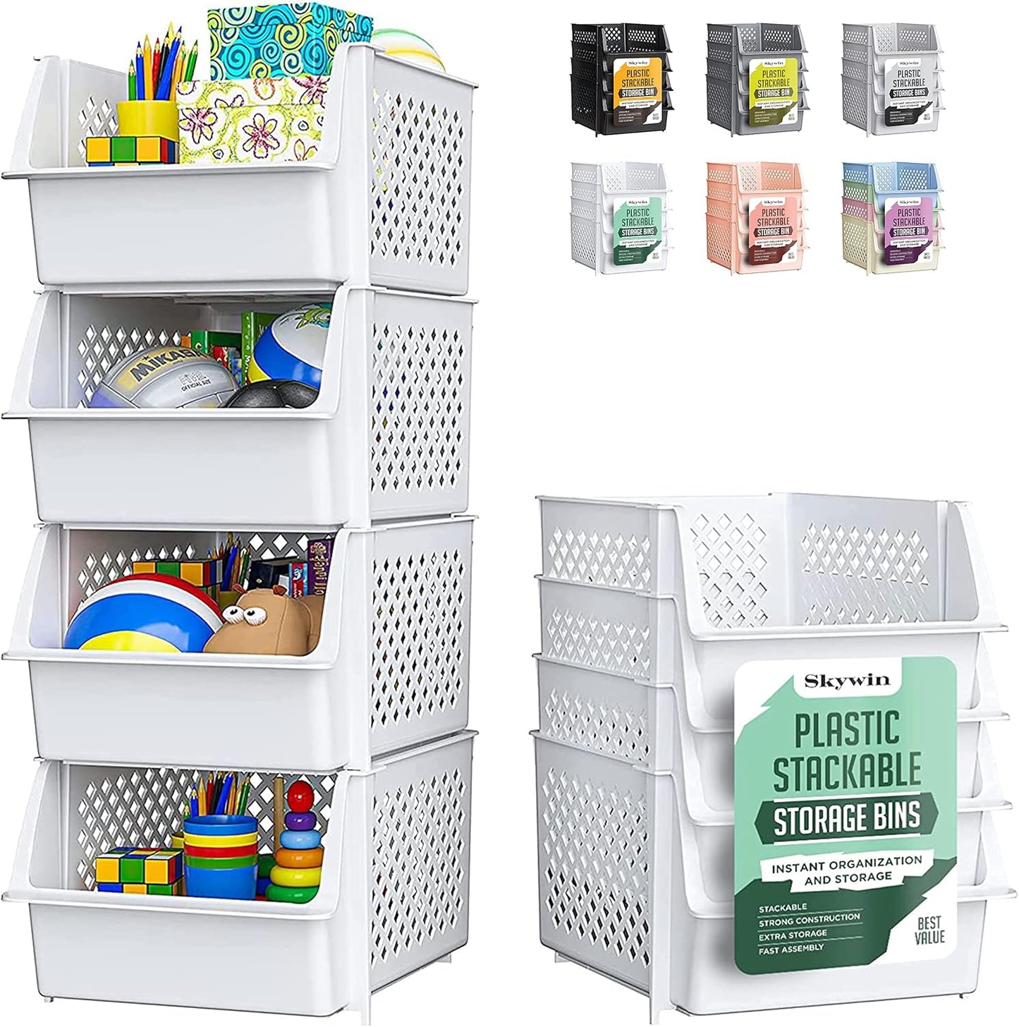 TidyFriend Stackable Storage Bins for Pantry and Kitchen Needs