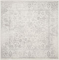 Adirondack Collection Area Rug 5ft Square - Ivory & Silver