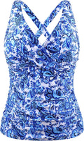 Women's Underwire Tankini Top Tummy Control V Neck - Hilor